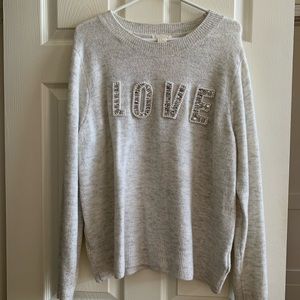 Jewelled LOVE sweater size M